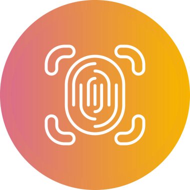 Parmak izi tarayıcısı. Web simgesi basit illüstrasyon