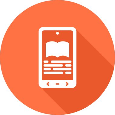 E-kitap okuyucu simgesi. Web simgesi basit illüstrasyon