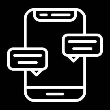 Mobil sohbet simgesi vektör illüstrasyonu 