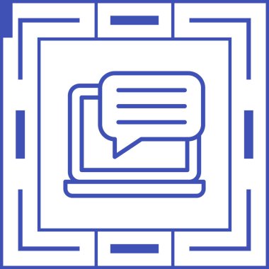 Canlı sohbet. Web simgesi vektör illüstrasyonu