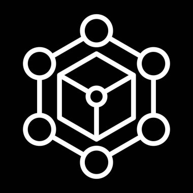 Blockchain ağı. Web simgesi basit illüstrasyon 