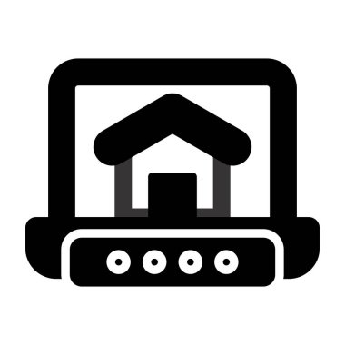 dizüstü bilgisayar simgesi, vektör illüstrasyonu basit tasarım