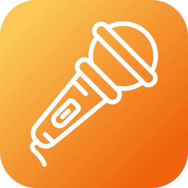 mikrofon web simgesi, vektör çizim