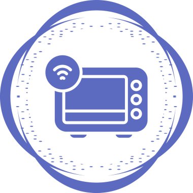 Smart Oven web simgesi, basit vektör illüstrasyonu