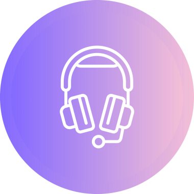 kulaklık simgesi web basit illüstrasyon