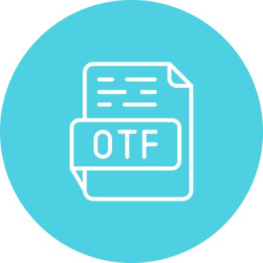 OTF dosya biçimi simgesi, vektör illüstrasyonu