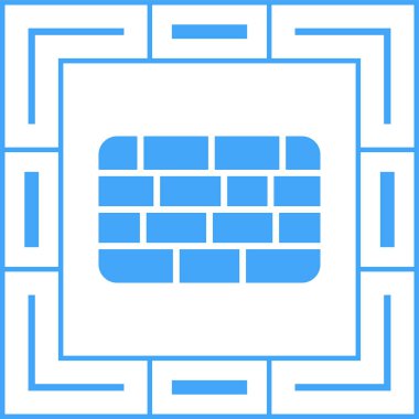 Firewall web simgesinin vektör illüstrasyonu      