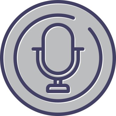 Mikrofon Çemberi simgesi, vektör illüstrasyonu