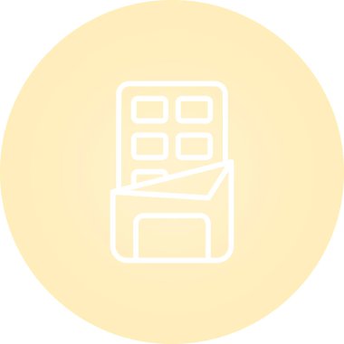 Beyaz arkaplanda izole edilmiş çikolata çubuğu simgesi 