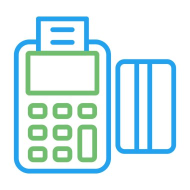 pos terminal ve kredi kartı vektör çizimi 