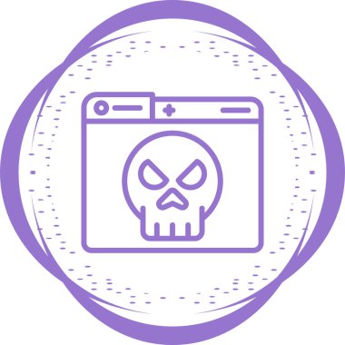 kafatası ikonu teknolojisi uyarı vektörü çizimi