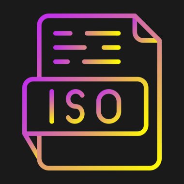 izo dosya biçimi simgesi, vektör illüstrasyonu basit tasarım