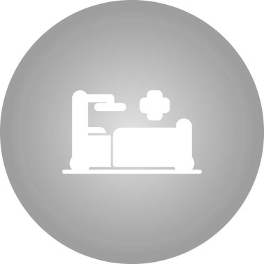 Hastane yatak ikonunun web illüstrasyonu