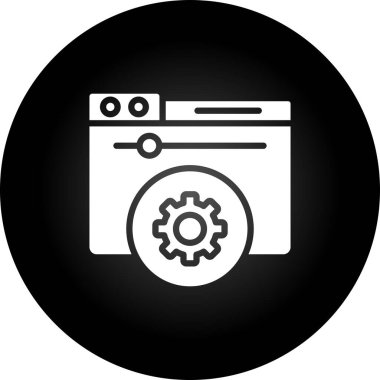 Sunucu Kontrol Paneli ikon vektör illüstrasyonu 