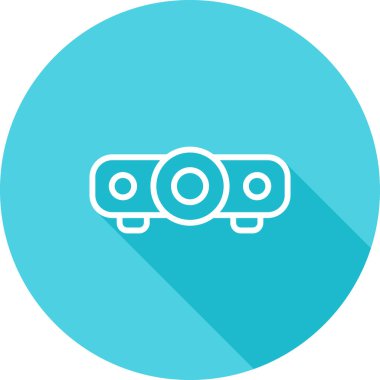 Web sitesi, Mobil, Sunum ve Logo Tasarımı için Projektör Simgesi. Vektör İllüstrasyonu