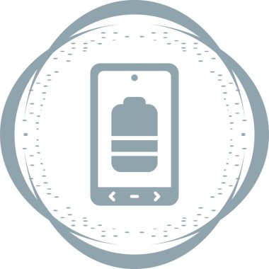 Telefon ekranının pil simgesi, vektör illüstrasyonu basit tasarım