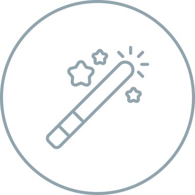 Sihirli değnek simgesi, basit vektör çizimi