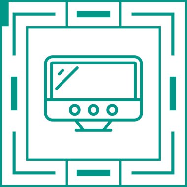 Masaüstü bilgisayar simgesi, vektör illüstrasyonu basit tasarım