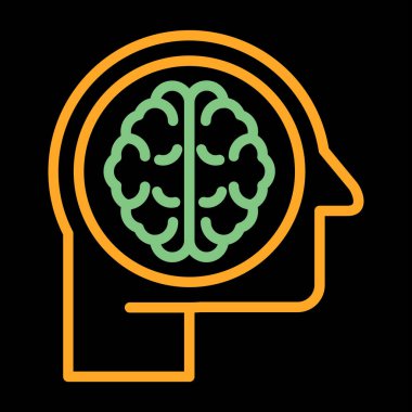 İnsan Zekası simgesi, vektör illüstrasyonu basit tasarım