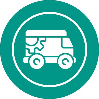 dağıtım kamyonu simgesi, vektör illüstrasyonu basit tasarım