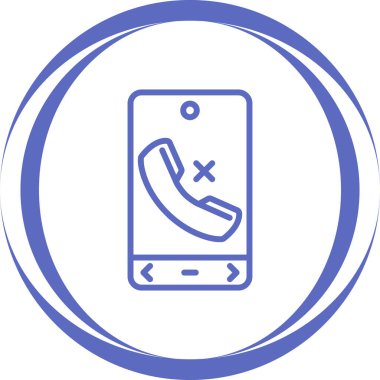 kaçırılan mobil arama simgesi vektör illüstrasyonu