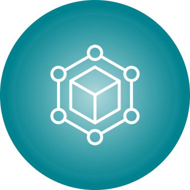 Blockchain web simgesi, basit vektör illüstrasyonu