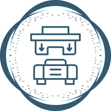 Web tasarımı, bilgi grafikleri ve daha fazlası için Creative Press Machine simgesi çizimi