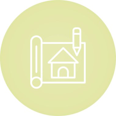 Ev Tasarımı simgesi, vektör illüstrasyonu