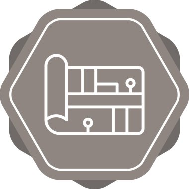 Bir harita simgesinin vektör illüstrasyonu