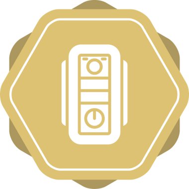 Masaüstü bilgisayar simgesi, vektör illüstrasyonu basit tasarım