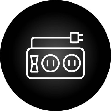 Güç Şeridi simgesi, vektör illüstrasyonu basit tasarım