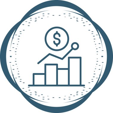 iş grafiği simgesi, basit vektör illüstrasyonu 