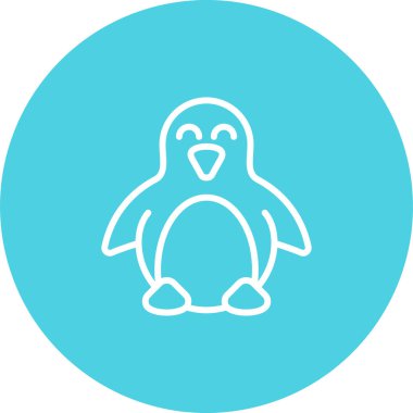 Penguen. Web simgesi basit tasarım 