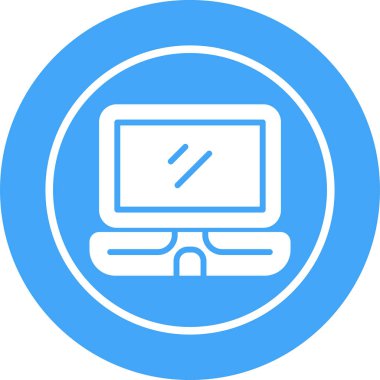 dizüstü bilgisayar simgesi, vektör illüstrasyonu basit tasarım