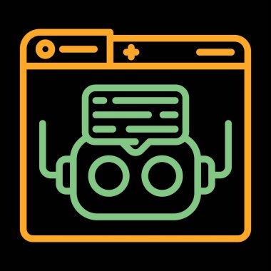 Chatbot düz simgesi, vektör illüstrasyonu 