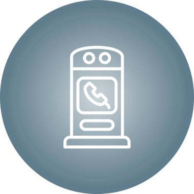 Telefon Booth simgesi, vektör illüstrasyonu  