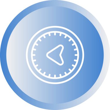 Batı yönü web illüstrasyonlu pusula simgesi