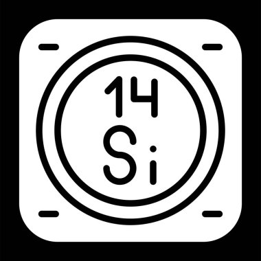Silikon kimyasal işaret simgesi, web illüstrasyonu