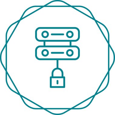 Sunucu Güvenlik simgesi, vektör illüstrasyonu basit tasarım