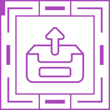 Giden posta simgesi basit vektör illüstrasyonu