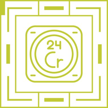 Krom kimyasal element. Web simgesi basit illüstrasyon