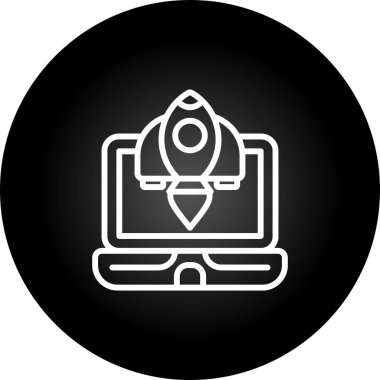 roket ağ ikonu vektör illüstrasyonu 