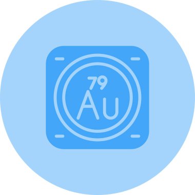 Altın kimyasal element ikon vektör illüstrasyonu