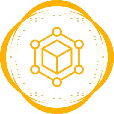 Blockchain web simgesi, basit vektör illüstrasyonu