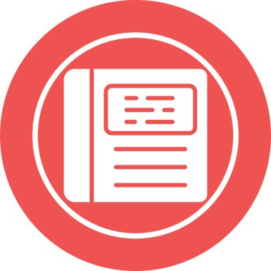 Kişisel ve ticari kullanım için Turuncu Kitap ikonu vektör çizimi.