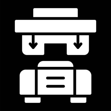 Web tasarımı, bilgi grafikleri ve daha fazlası için Creative Press Machine simgesi çizimi