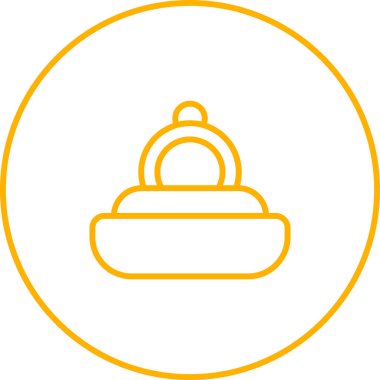 Nişan yüzüğü web simgesi vektör illüstrasyonu