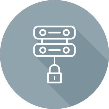 Sunucu Güvenlik simgesi, vektör illüstrasyonu basit tasarım