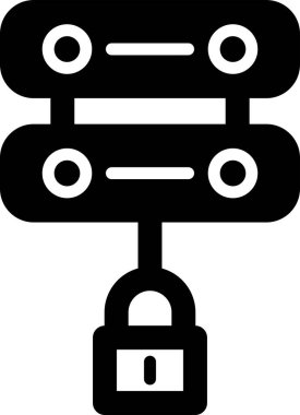 Sunucu Güvenlik simgesi, vektör illüstrasyonu basit tasarım