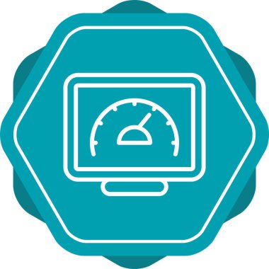 Masaüstü bilgisayar simgesi, vektör illüstrasyonu basit tasarım